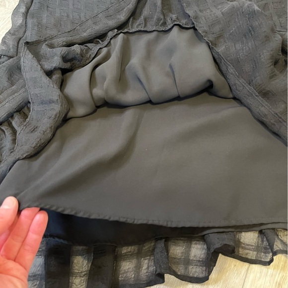 InWear Copenhagen Black Sheer Tiered Babydoll Dress, Balloon Sleeves, Size 4 - Picture 13 of 16